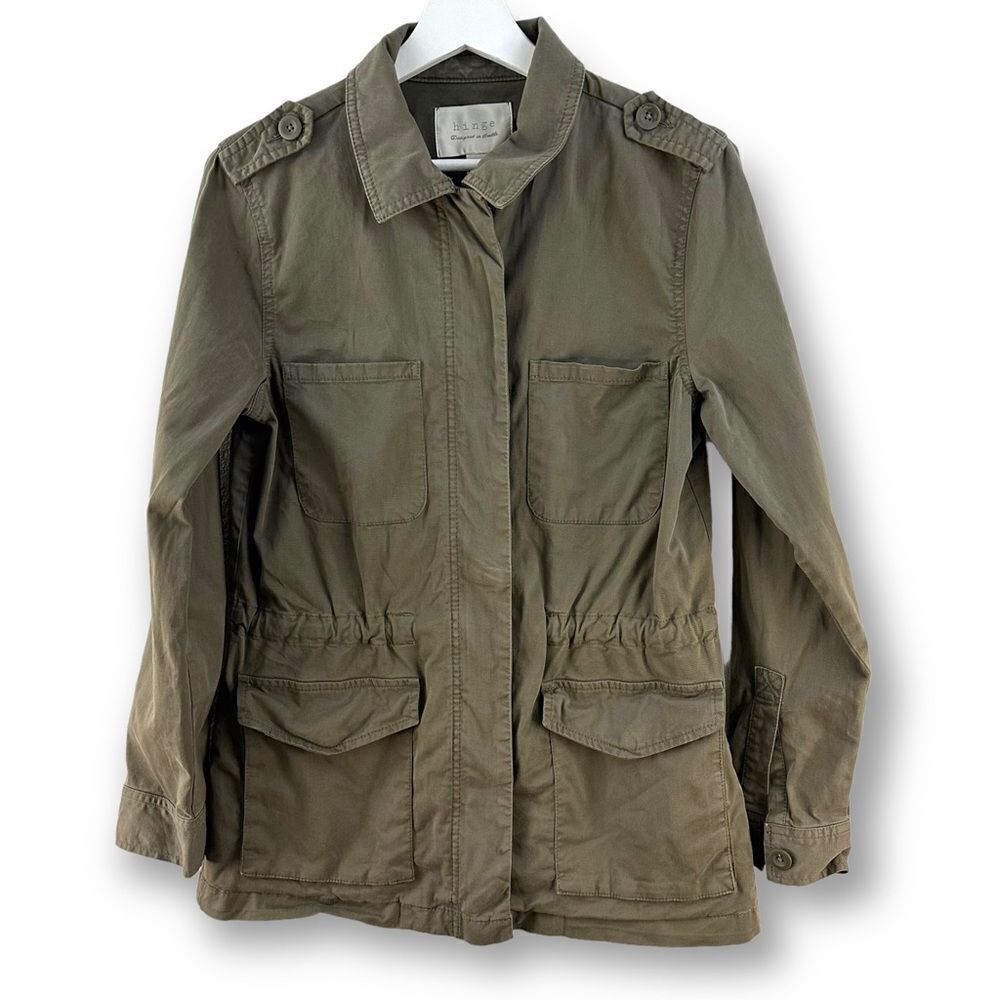 Hinge army green twill utility jacket size S